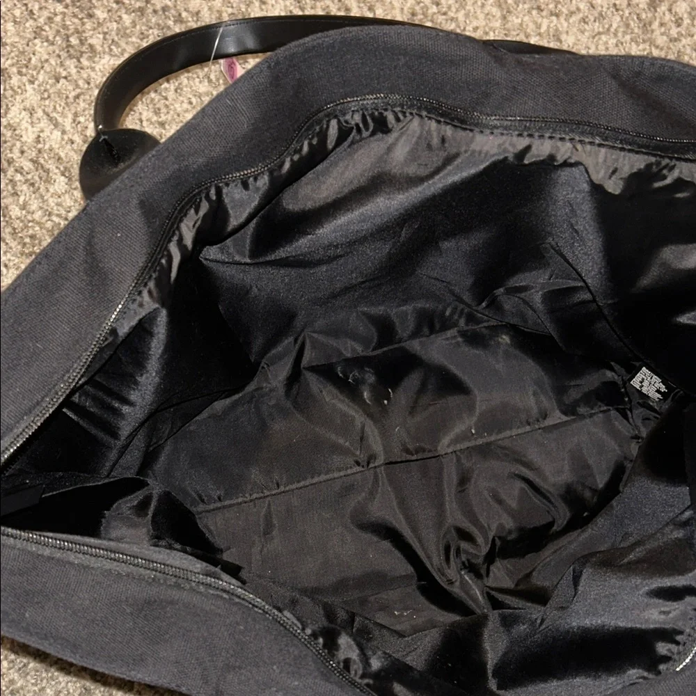Victoria's Secret Black and Silver Striped Tote